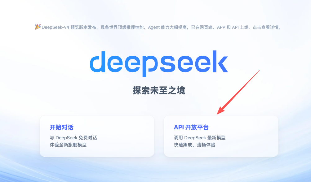 DeepSeek 官网进入 API 开放平台